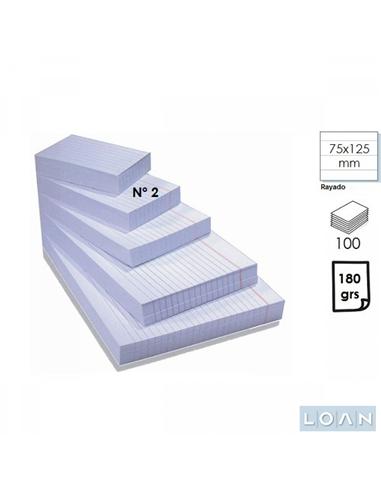 FICHA RAYADA LOAN Nº 2 75x125mm 100U