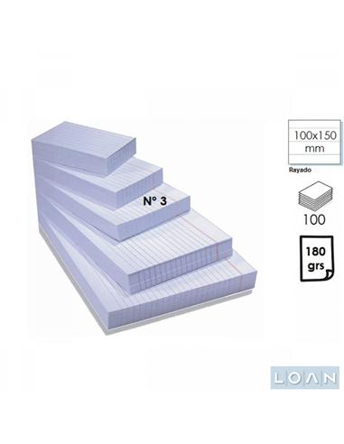 FICHA RAYADA LOAN Nº 3 100x150mm 100U