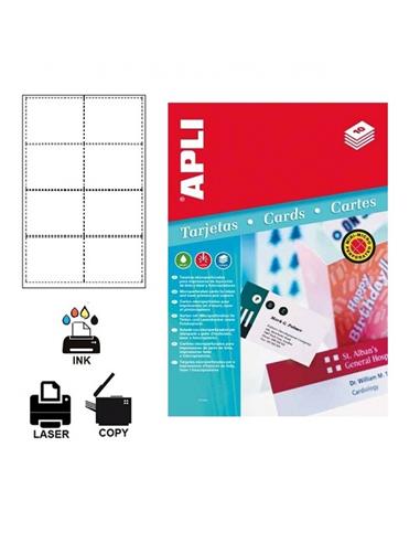 TARJETA VISITA APLI ILC A4 90x55mm 200G 10H BLANCO