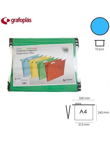 CARPETA COLGANTE GRAFOPLAS A4 AZUL 10ud