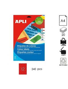 ETIQUETA APLI LC A4 60mm 24H ROJO