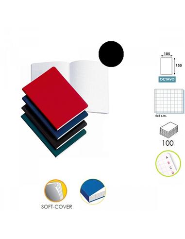 LIBRETA INDICE MIQUELRIUS SEMI PIEL 8° 100H NEGRO