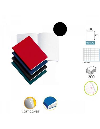 LIBRETA INDICE MIQUELRIUS SEMI PIEL 8° 300H NEGRO