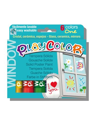 TEMPERA INSTANT PLAYCOLOR ONE WINDOW 10g 6COLORES