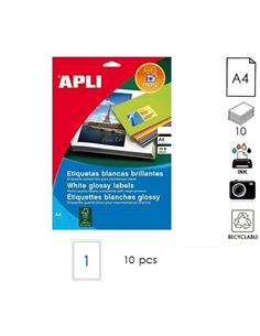 ETIQUETA APLI INK A4 199,6x289,1mm 10H BLANCO