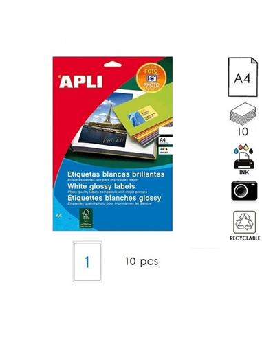 ETIQUETA APLI INK A4 199,6x289,1mm 10H BLANCO