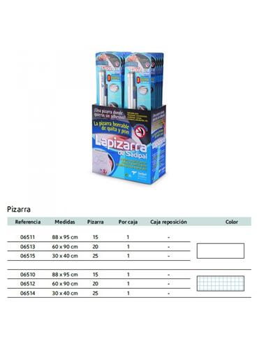 PIZARRA BLANCA ELECTRO ESTATICA 30x40cm ROLLO 25P.