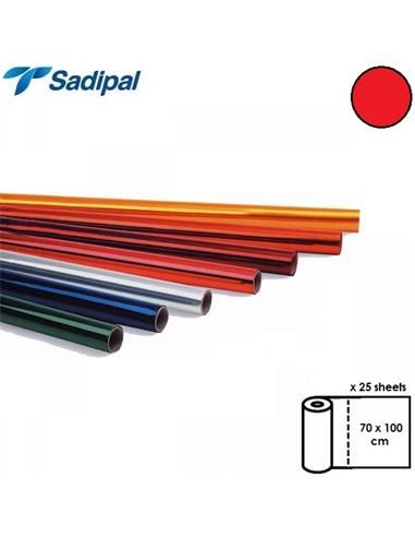 ROLLO PAPEL CELOFAN 25 HOJAS 70x100cm ROJO