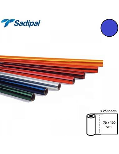 ROLLO PAPEL CELOFAN 25 HOJAS 70x100cm AZUL