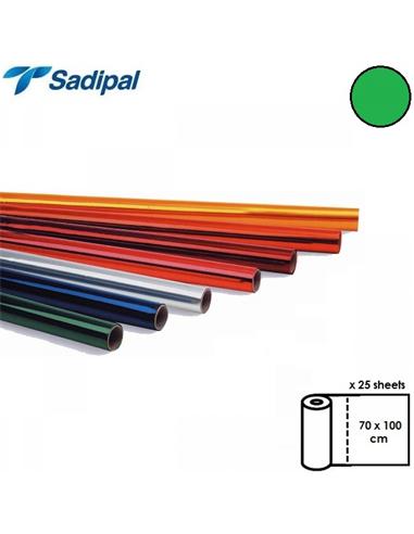 ROLLO PAPEL CELOFAN 25 HOJAS 70x100cm VERDE