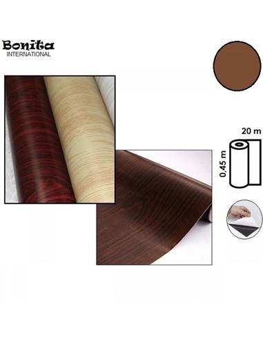 PLASTICO ADHESIVO BONITA 0,45x20m MADERA OSCURO