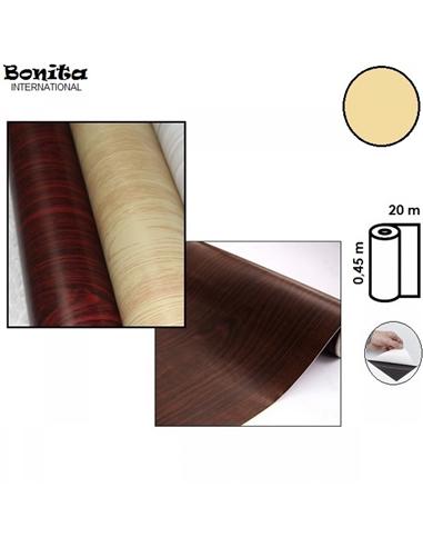 PLASTICO ADHESIVO BONITA 0,45x20m MADERA CLARO