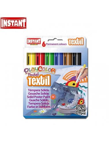 TEMPERA INSTANT PLAYCOLOR POCKET TEXTIL 5gr 6 COL.