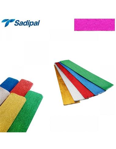 PAPEL CREPE-PINOCHO SADIPAL 0.50x2.5m ROSA METAL
