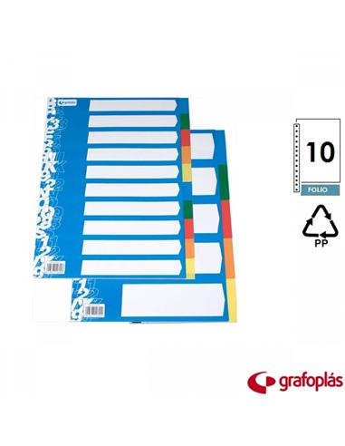 SEPARADOR GRAFOPLAS TF PP 10 COLORES ECOLOGICO