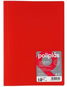 CARPETA CON FUNDAS GRAFOPLAS 10F T.F. ROJO