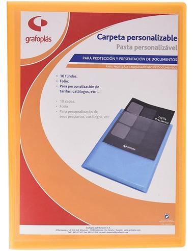 CARPETA CON FUNDAS GRAFOPLAS 10F T.F. NARANJA