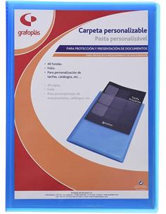 CARPETA CON FUNDAS GRAFOPLAS 40F T.F. AZUL
