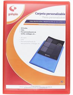 CARPETA CON FUNDAS GRAFOPLAS 40F T.F. ROJO