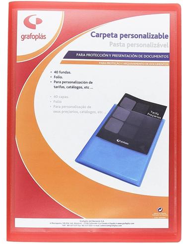 CARPETA CON FUNDAS GRAFOPLAS 40F T.F. ROJO