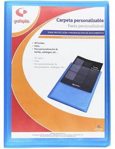 CARPETA CON FUNDAS GRAFOPLAS 20F T.F. AZUL