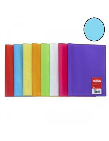 CARPETA CON FUNDAS GRAFOPLAS 30F T.F. AZUL