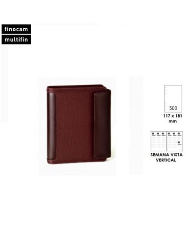 AGENDA FINOCAM J744 OPEN 500 PIEL/TEXTIL BURDEOS