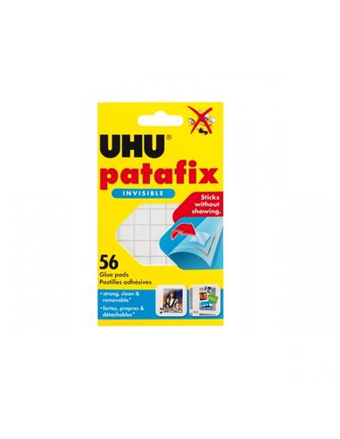 PEGAMENTO UHU ADHESIVO TAC PATAFIX INVISIBLE 56ud