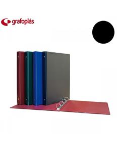 CARPETA PVC 4 ANILLAS GRAFOPLAS TC 25MM NEGRO