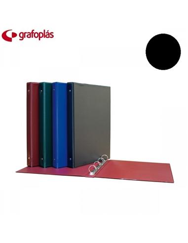 CARPETA PVC 4 ANILLAS GRAFOPLAS TC 25MM NEGRO