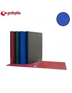 CARPETA PVC 4 ANILLAS GRAFOPLAS TC 25MM AZUL