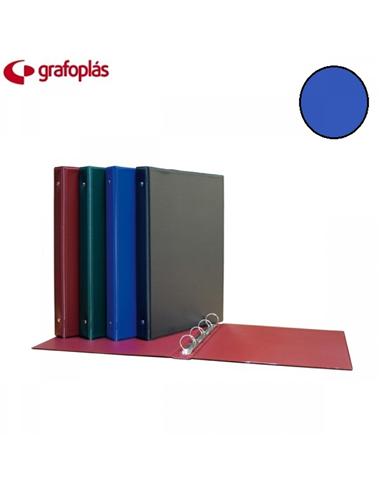 CARPETA PVC 4 ANILLAS GRAFOPLAS TC 25MM AZUL