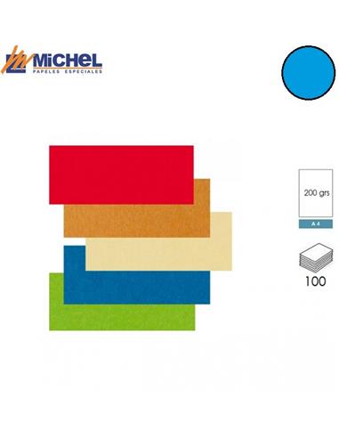 CARTULINA MICHEL A4 200g 100H AZUL INTENSO