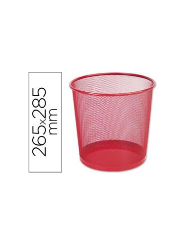 PAPELERA METALICA REJILLA 29x28 ROJA REF24226