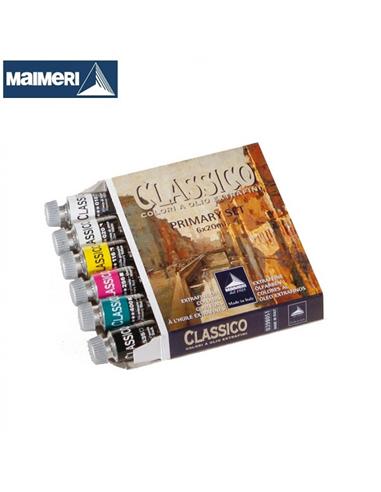 SET PINTURA MAIMERI OLEO 6x20ml PRIMARIOS + 2 B/N