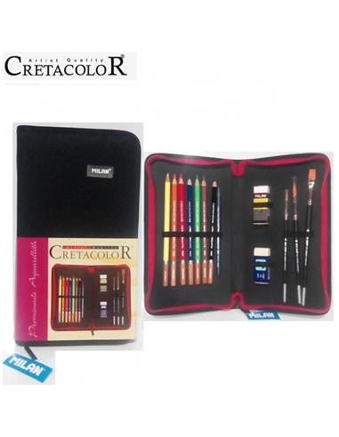 SET PINTURA CRETACOLOR ESTUCHE LAPICES ACUARELA