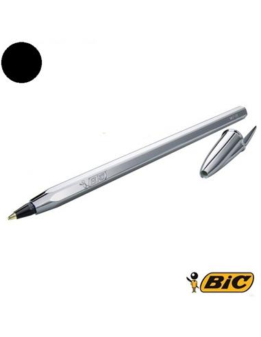 BOLIGRAFO BIC CRISTAL CELEBRATE PLATA 1.0mm NEGRO