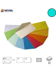 SOBRE MICHEL 125x180mm 80GR AZUL TURQUESA 25U