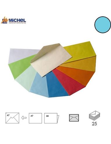 SOBRE MICHEL 110x75mm A7 80GR AZUL CELESTE 25U