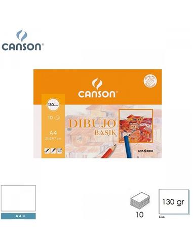 LAMINA DIBUJO CANSON A4 130gr SIN RECUADRO 10H