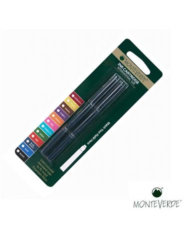 CARGA PLUMA MONTEVERDE x6 TUBOS PEQUEÑOS NEGRO