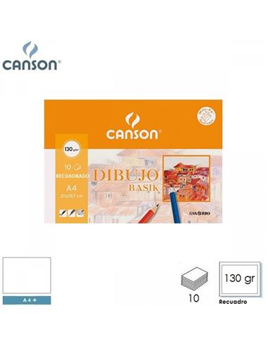 LAMINA DIBUJO CANSON A4+ 130gr RECUADRO 10H