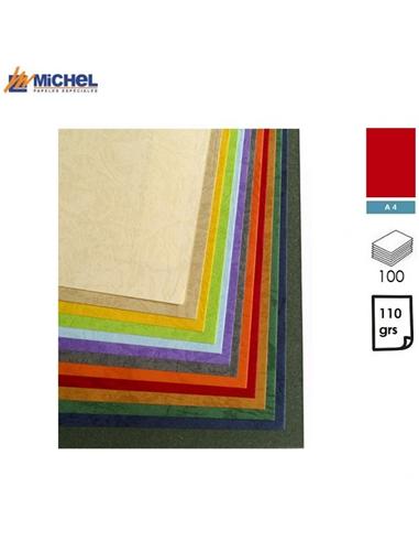 PAPEL MICHEL ANTE A4 110GR 100H ROJO