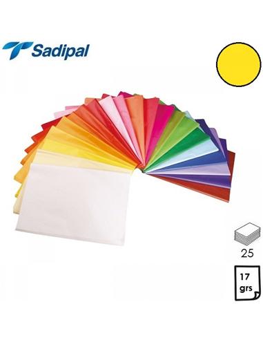 PAPEL SEDA SADIPAL 51x76cm 25 HOJAS AMARILLO ORO