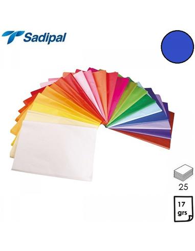 PAPEL SEDA SADIPAL 51x76cm 25 HOJAS AZUL FUERTE