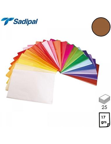 PAPEL SEDA SADIPAL 51x76cm 25 HOJAS MARRON