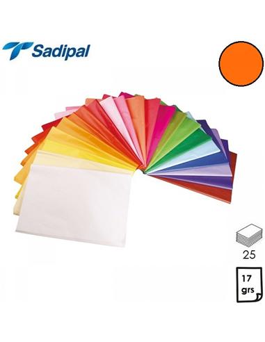 PAPEL SEDA SADIPAL 51x76cm 25 HOJAS NARANJA