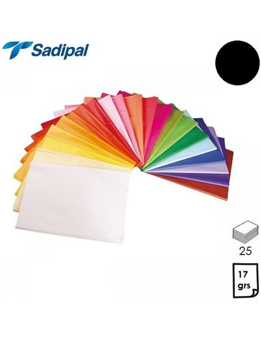 PAPEL SEDA SADIPAL 51x76cm 25 HOJAS NEGRO