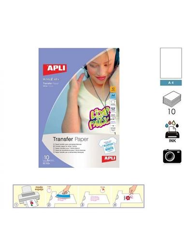 PAPEL TRANSFER APLI INK A4 10H