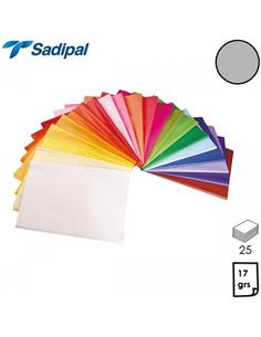PAPEL SEDA SADIPAL 51x76cm 25 HOJAS PLATA